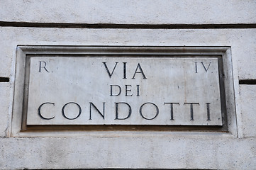 Image showing Road sign indicating a street name in Italian 