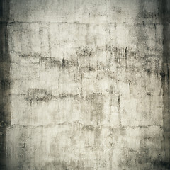 Image showing weathered grunge cracked white stucco wall