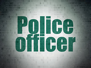 Image showing Law concept: Police Officer on Digital Paper background