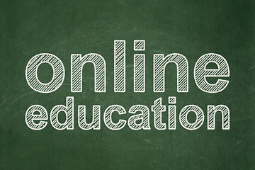 Image showing Learning concept: Online Education on chalkboard background