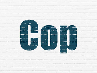 Image showing Law concept: Cop on wall background