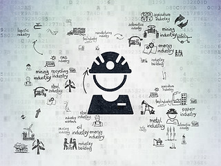 Image showing Manufacuring concept: Factory Worker on Digital Paper background