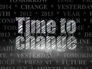 Image showing Timeline concept: Time to Change in grunge dark room