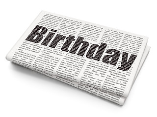 Image showing Entertainment, concept: Birthday on Newspaper background