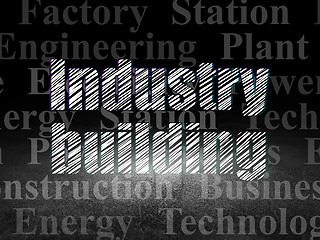 Image showing Industry concept: Industry Building in grunge dark room