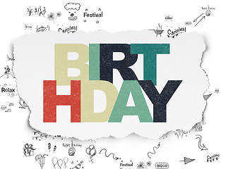 Image showing Entertainment, concept: Birthday on Torn Paper background