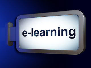 Image showing Learning concept: E-learning on billboard background
