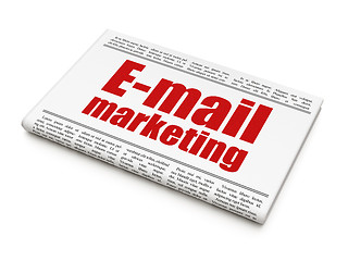 Image showing Advertising concept: newspaper headline E-mail Marketing