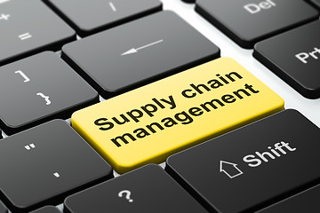 Image showing Marketing concept: Supply Chain Management on computer keyboard background