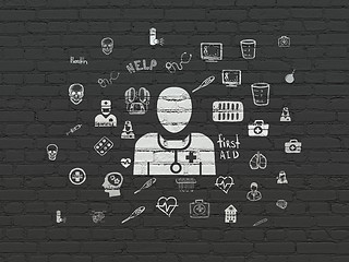 Image showing Health concept: Doctor on wall background