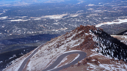 Image showing View from Pike Peak summit, Colorado Springs, CO.