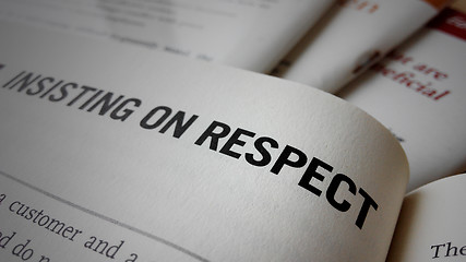 Image showing Insisting on respect word on a book