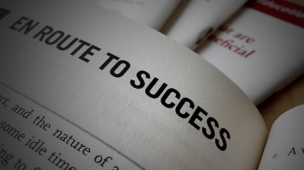 Image showing En route to success word on a book 