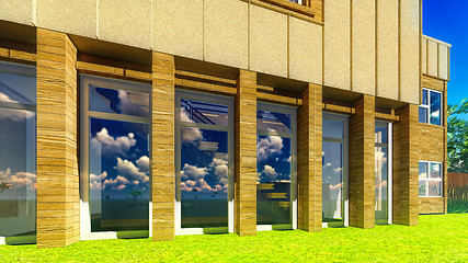 Image showing Modern office on sunny day