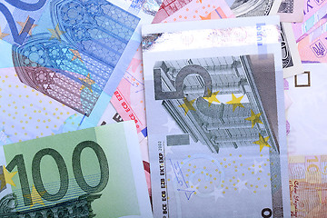 Image showing European banknotes, Euro currency from Europe, Euros.
