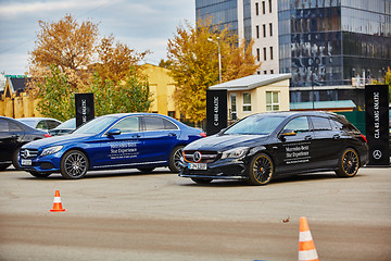 Image showing Kiev, Ukraine - OCTOBER 10, 2015: Mercedes Benz star experience. The series of test drives