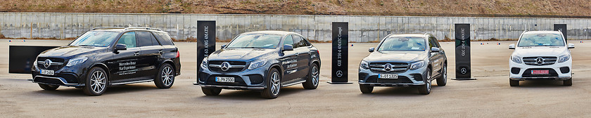 Image showing Kiev, Ukraine - OCTOBER 10, 2015: Mercedes Benz star experience. The series of test drives