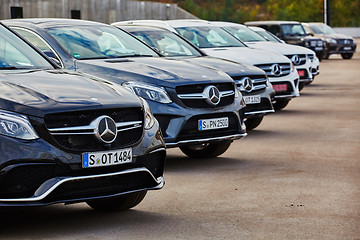 Image showing Kiev, Ukraine - OCTOBER 10, 2015: Mercedes Benz star experience. The series of test drives