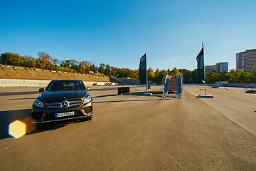 Image showing Kiev, Ukraine - OCTOBER 10, 2015: Mercedes Benz star experience. The series of test drives