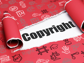 Image showing Law concept: black text Copyright under the piece of  torn paper