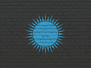 Image showing Travel concept: Sun on wall background