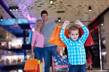 Image showing young family with shopping bags