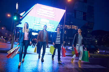 Image showing Group Of Friends Enjoying Shopping