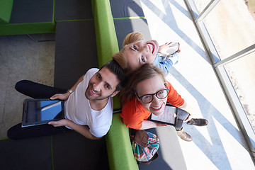 Image showing students group working on school  project  together