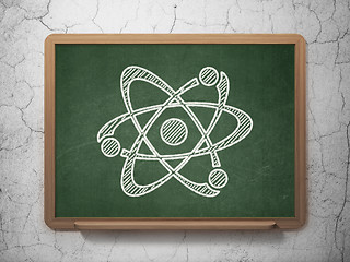 Image showing Science concept: Molecule on chalkboard background