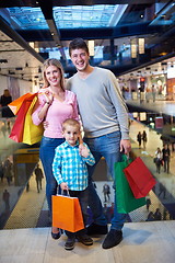 Image showing young family with shopping bags