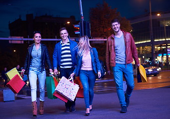 Image showing Group Of Friends Enjoying Shopping