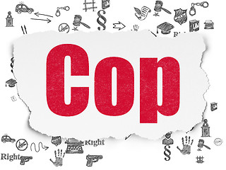 Image showing Law concept: Cop on Torn Paper background