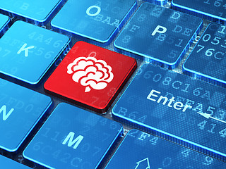 Image showing Healthcare concept: Brain on computer keyboard background