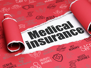 Image showing Insurance concept: black text Medical Insurance under the piece of  torn paper