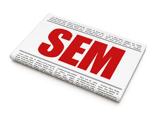 Image showing Advertising concept: newspaper headline SEM