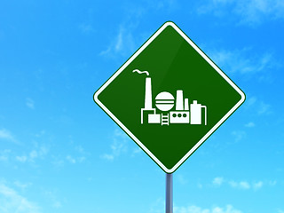 Image showing Manufacuring concept: Oil And Gas Indusry on road sign background