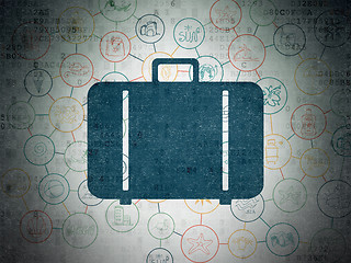 Image showing Vacation concept: Bag on Digital Paper background