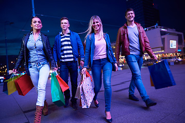 Image showing Group Of Friends Enjoying Shopping