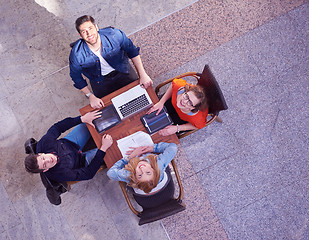 Image showing students group working on school  project  together