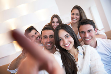 Image showing group of friends taking selfie