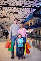 Image showing young family with shopping bags