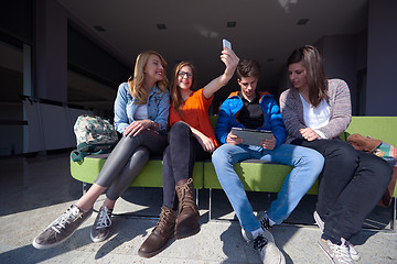 Image showing students group taking selfie