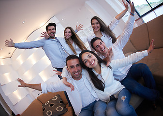 Image showing group of friends taking selfie