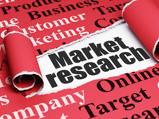 Image showing Marketing concept: black text Market Research under the piece of  torn paper