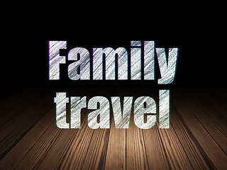 Image showing Vacation concept: Family Travel in grunge dark room