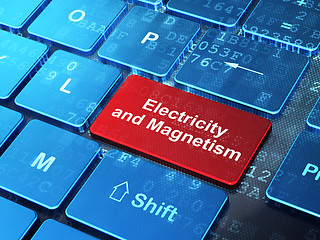 Image showing Science concept: Electricity And Magnetism on computer keyboard background