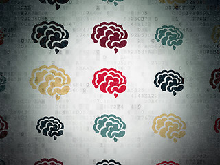 Image showing Science concept: Brain icons on Digital Paper background