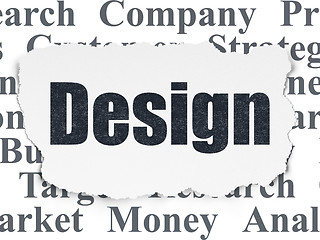 Image showing Marketing concept: Design on Torn Paper background