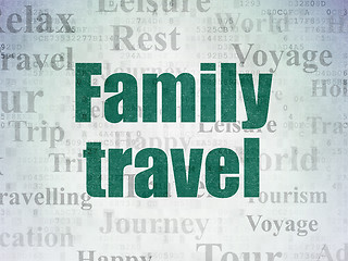 Image showing Vacation concept: Family Travel on Digital Paper background