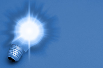 Image showing Background with lit lightbulb